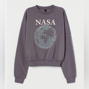 H&M Cropped NASA Sweatshirt